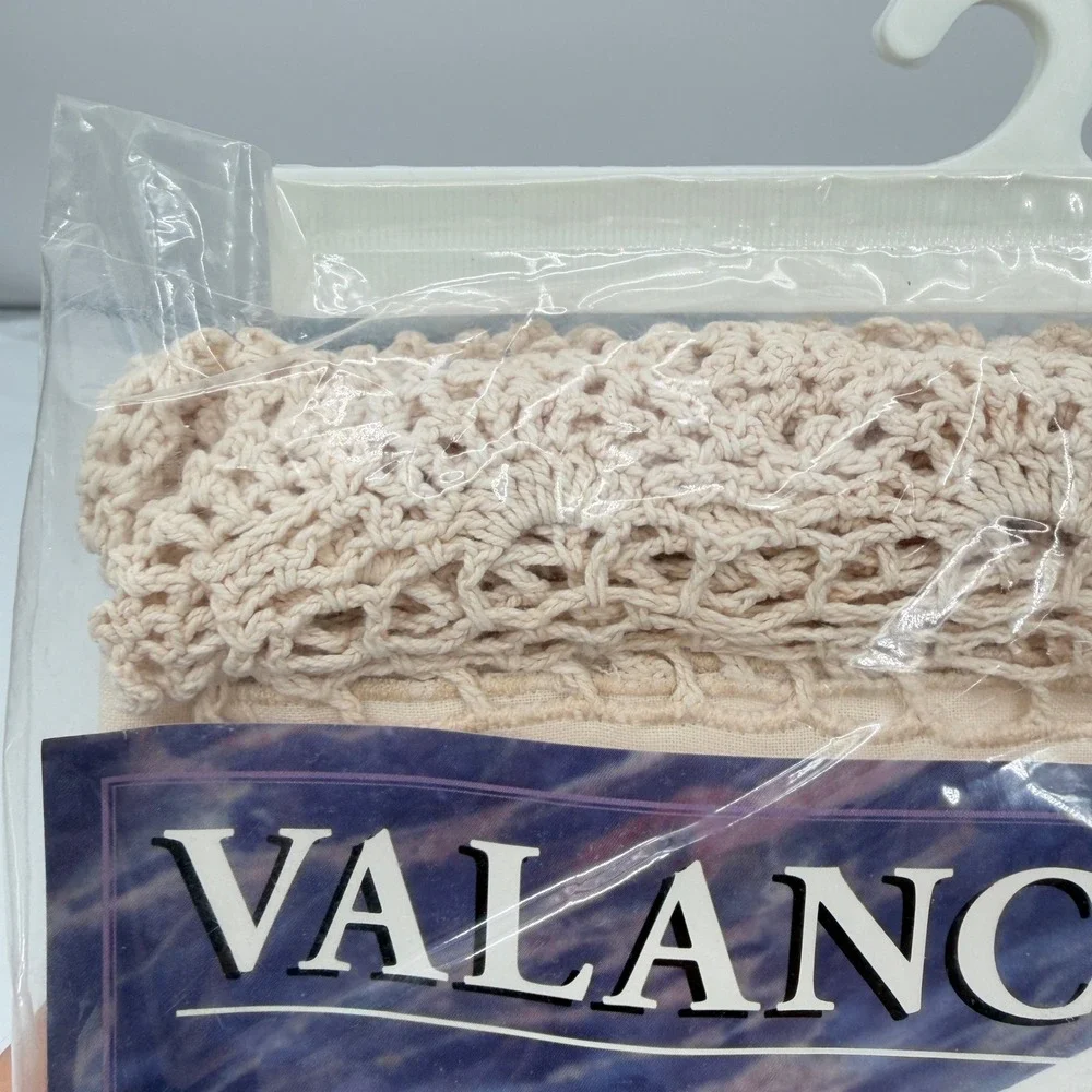 Verona Window Valance Ecru Crochet Lace Trim 100% Cotton Shabby Chic 60x14 NEW